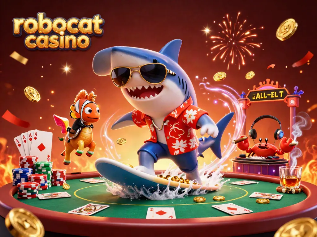 Experience immersive gameplay at robocat casino with vibrant 3D characters and dynamic casino elements.